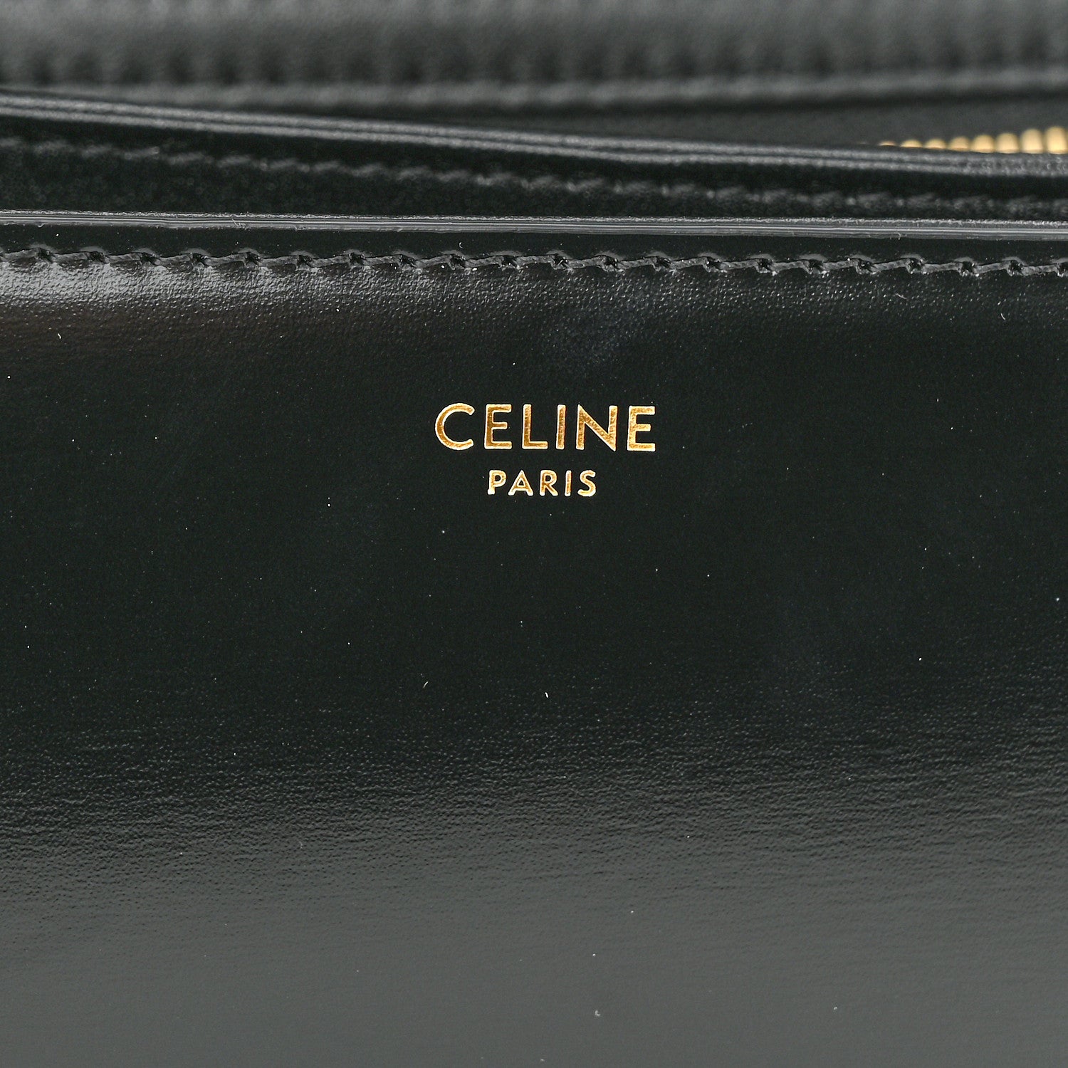 Celine Shiny Calfskin Medium Triomphe Black 6 of 10