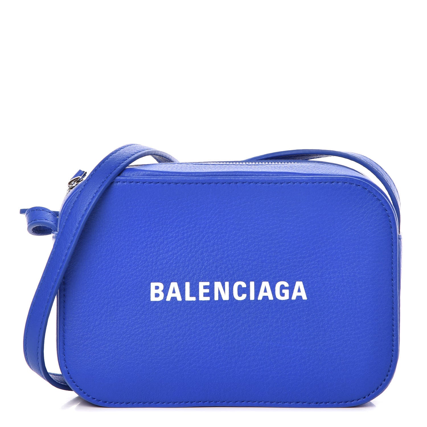 Balenciaga Smooth Calfskin Logo XS Everyday Camera Bag Bleu Prim White 1 of 8