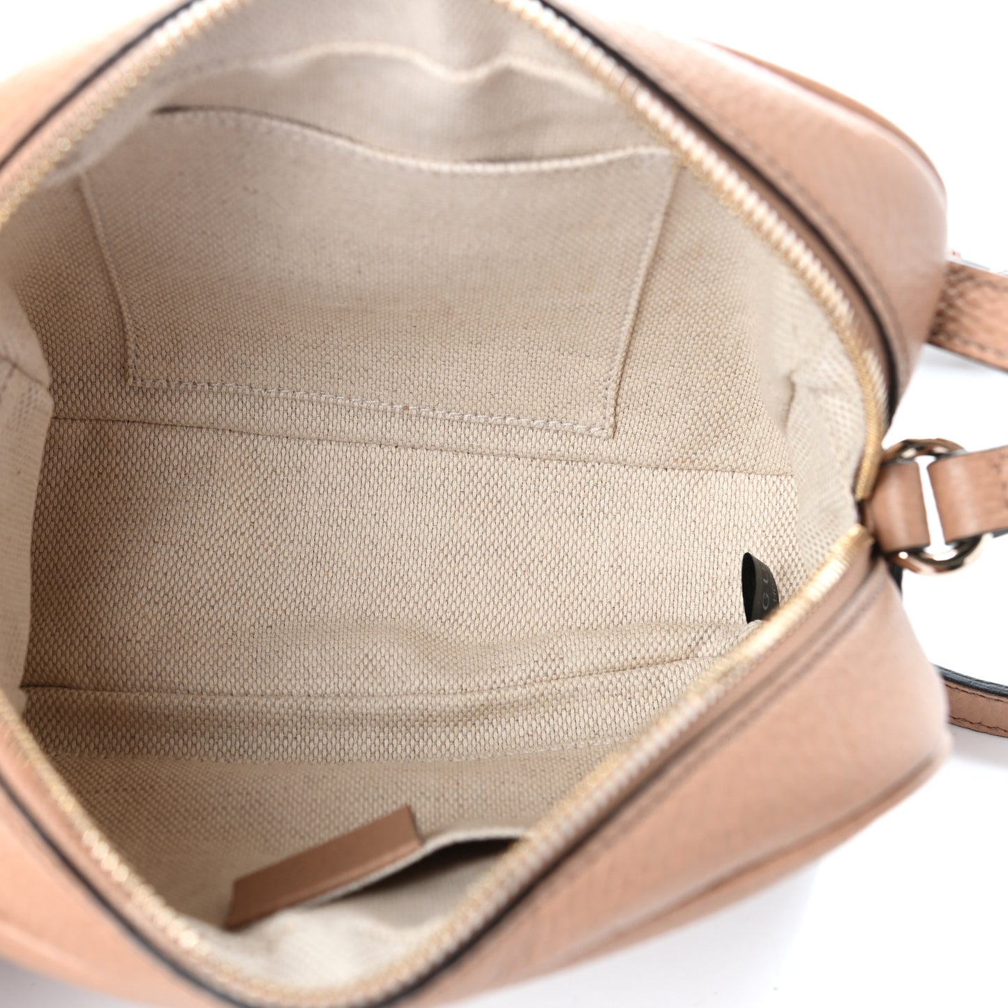 Pebbled Calfskin Small Soho Disco Bag Rose Beige