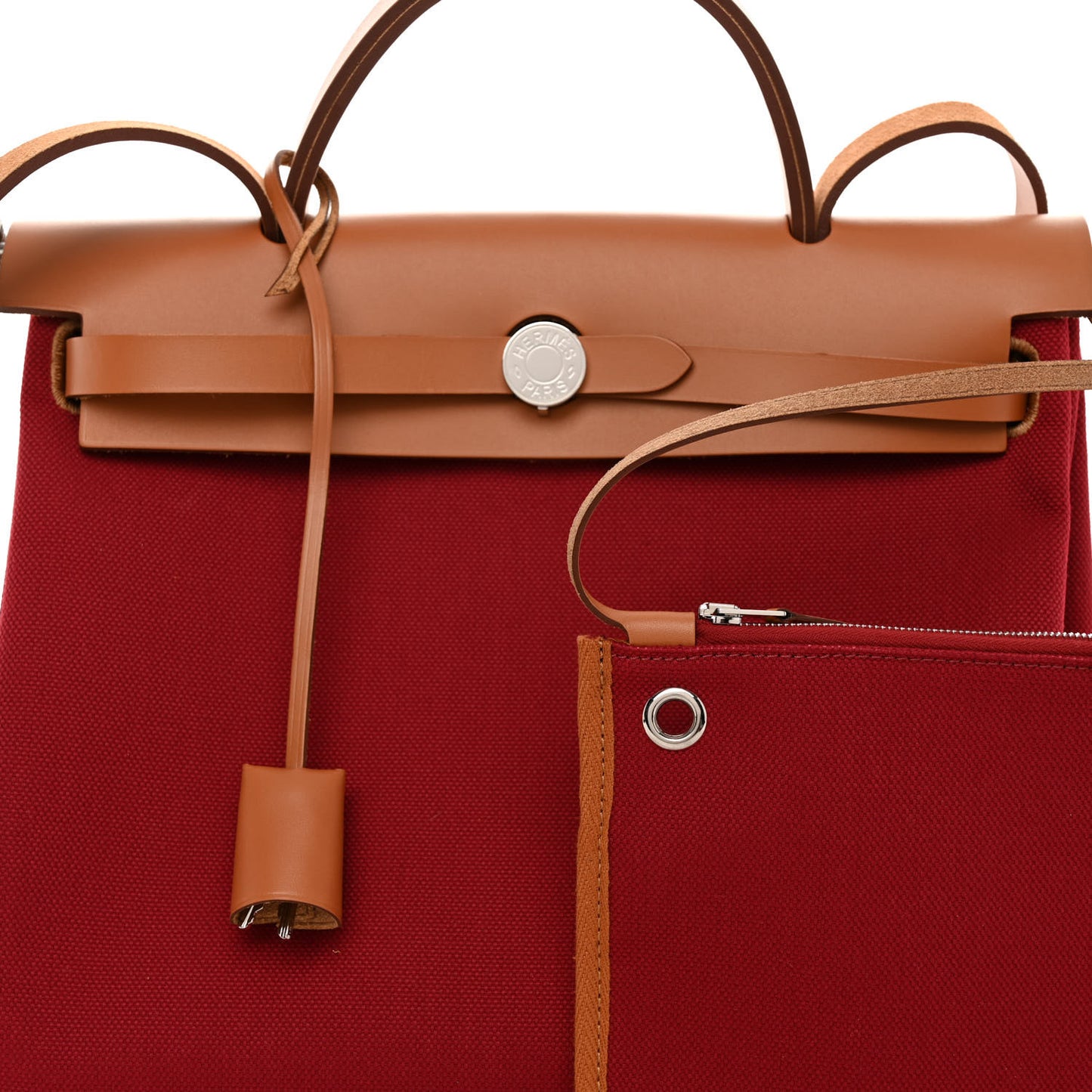 Vache Hunter Toile Herbag Zip 31 PM Rouge Grenat Natural