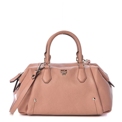 MCM Calfskin Bowler Bag Pink 1 of 10
