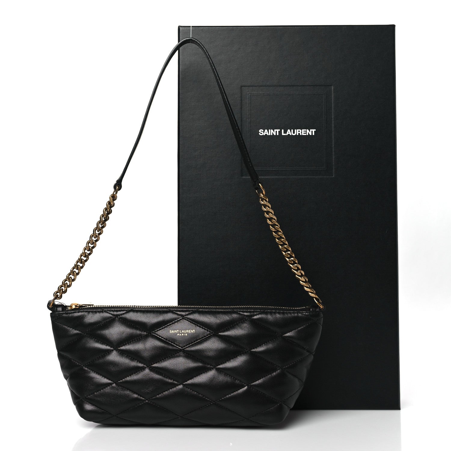Saint Laurent Lambskin Quilted Gaby Zipped Shoulder Bag Black 12 of 12