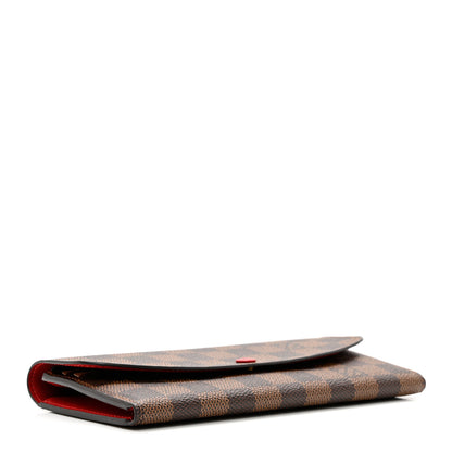 Louis Vuitton Damier Ebene Emilie Wallet Red 4 of 7