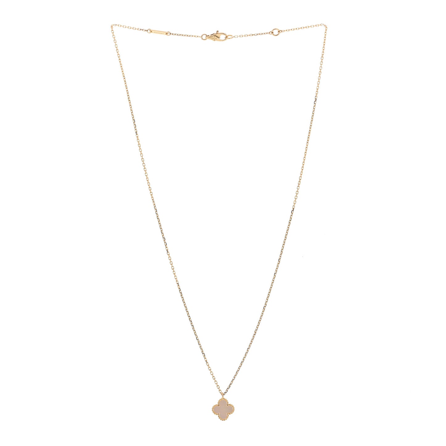 18K Yellow Gold Mother of Pearl Sweet Alhambra Pendant Necklace