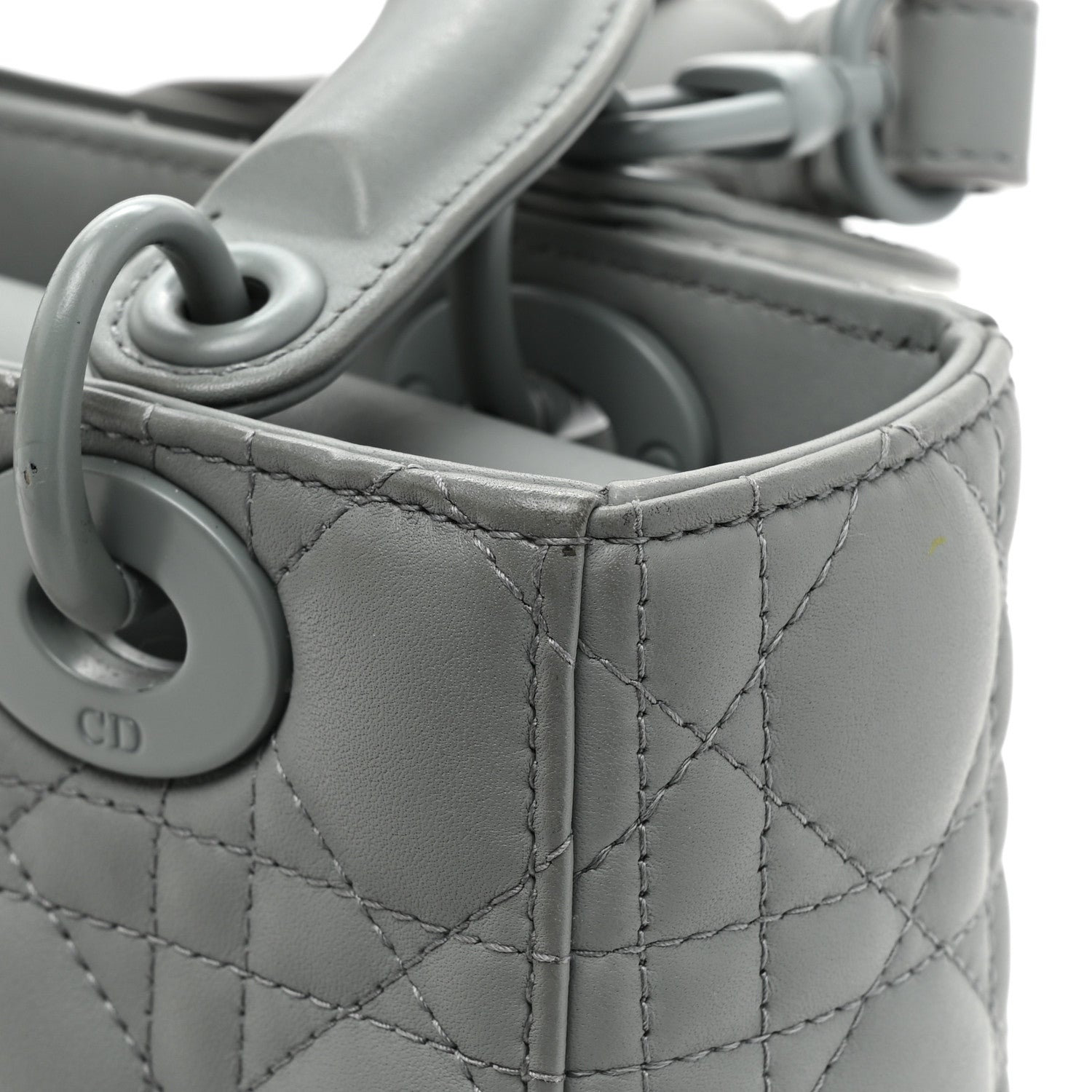 Christian Dior Ultra Matte Calfskin Cannage Small My ABCDior Lady Dior Gray 14 of 17