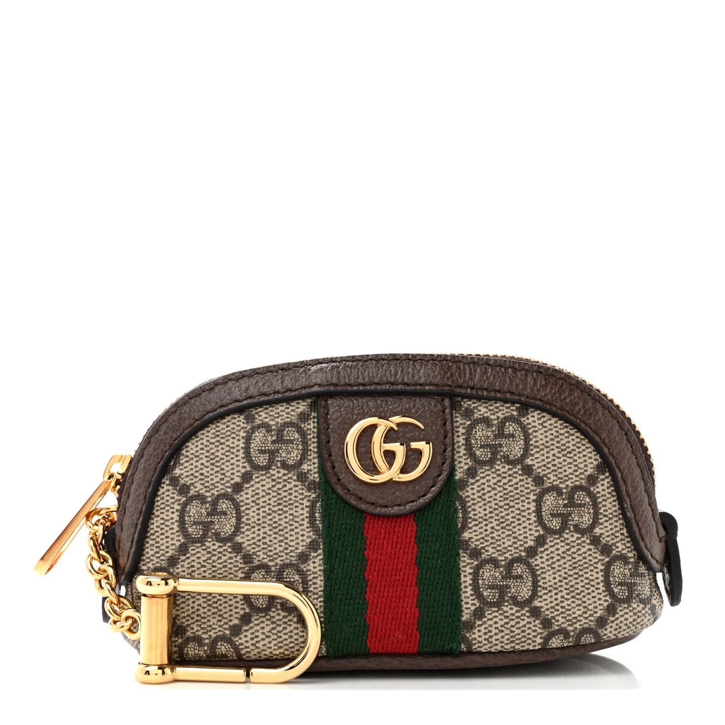 GG Supreme Monogram Web Ophidia Dome Key Pouch Beige New Acero