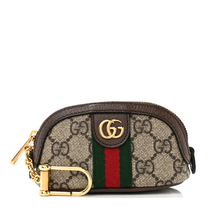 Gucci GG Supreme Monogram Web Ophidia Dome Key Pouch Beige New Acero 1 of 8