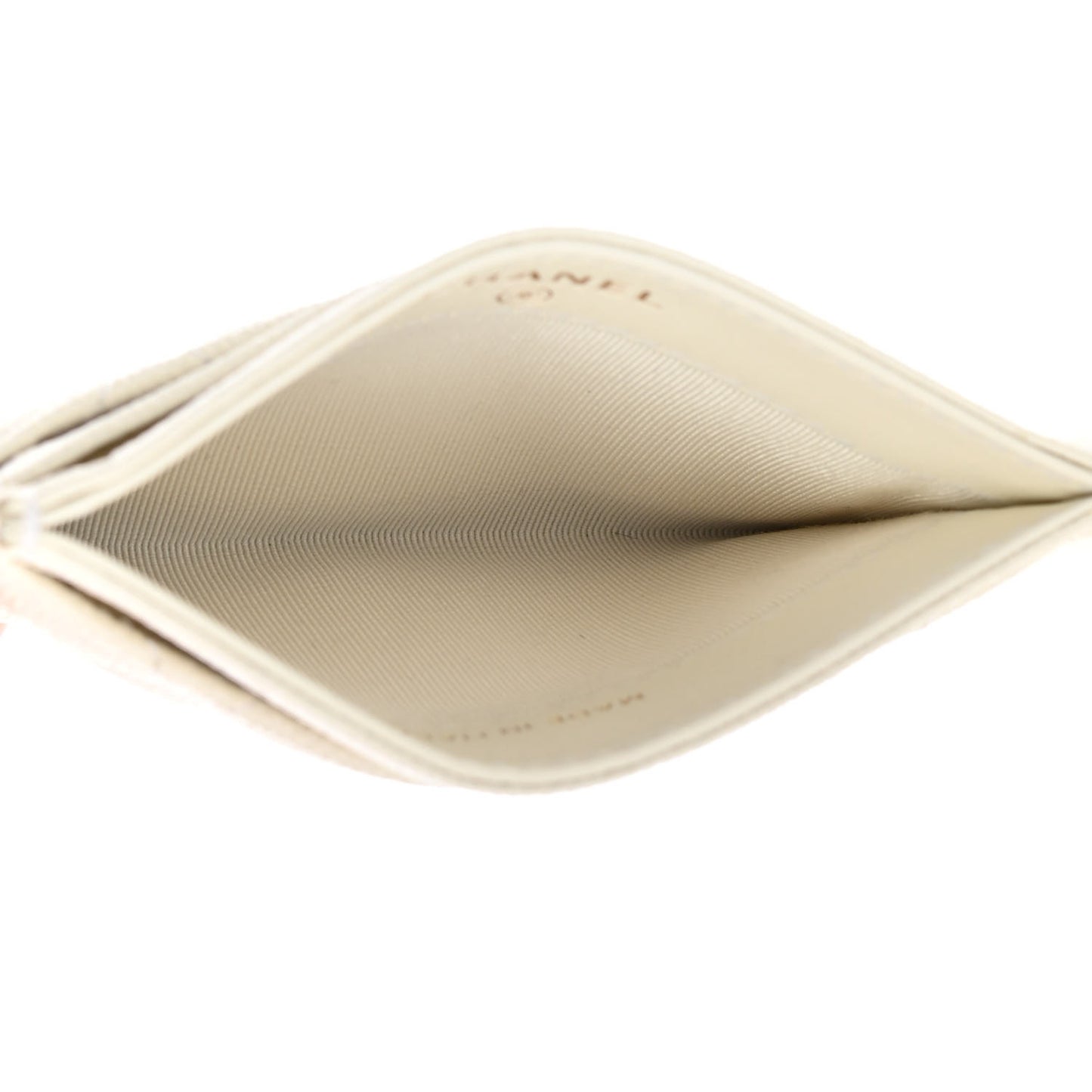 Caviar Quilted Card Holder White