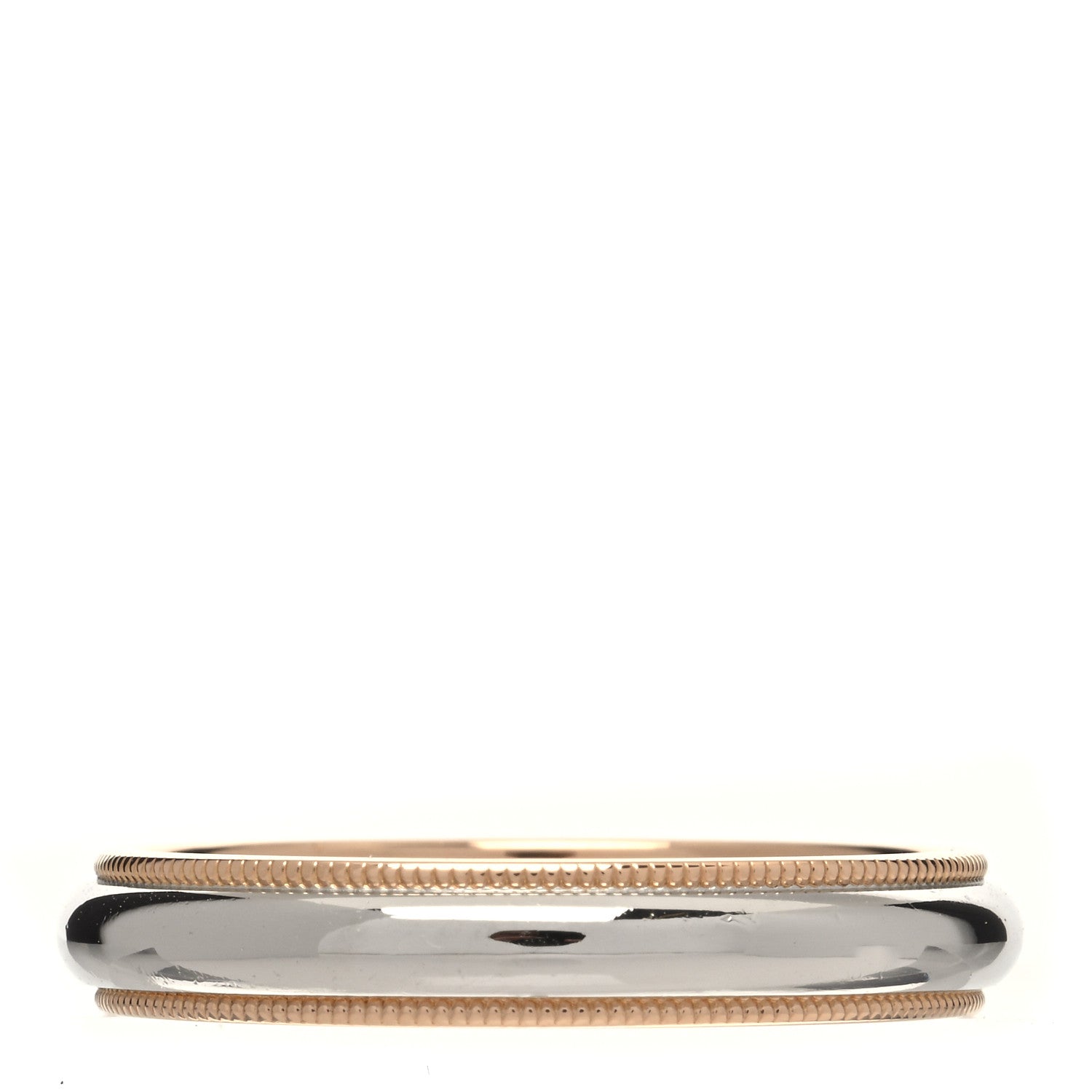 Tiffany Platinum 18K Rose Gold 4mm Together Milgrain Wedding Band Ring 60 9 1 of 6