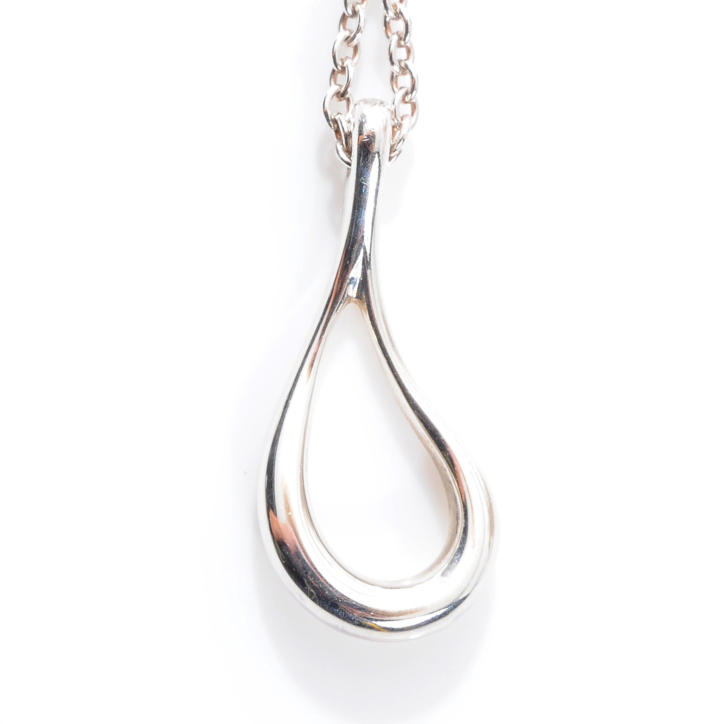 Sterling Silver Elsa Peretti Open Tear Drop Pendant Necklace