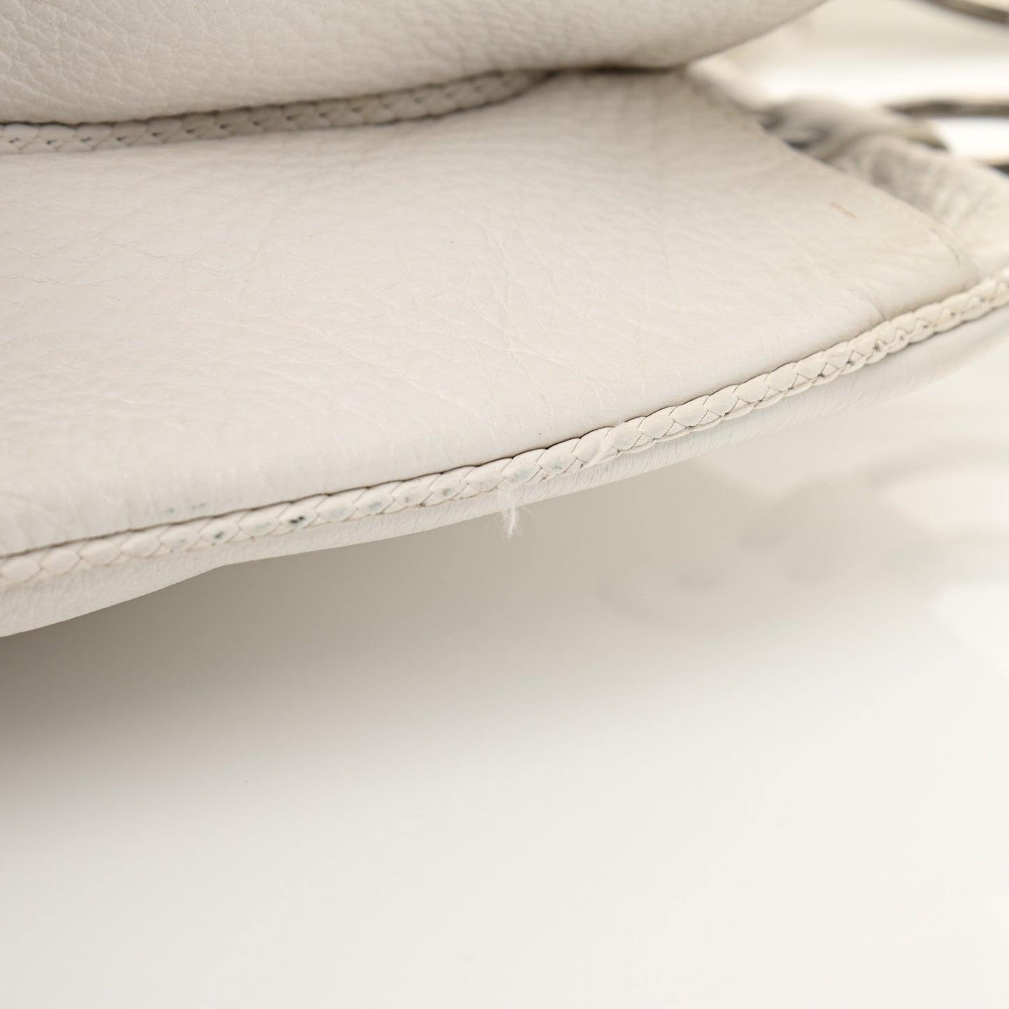 Calfskin Braided Gaucho Double Saddle Bag White