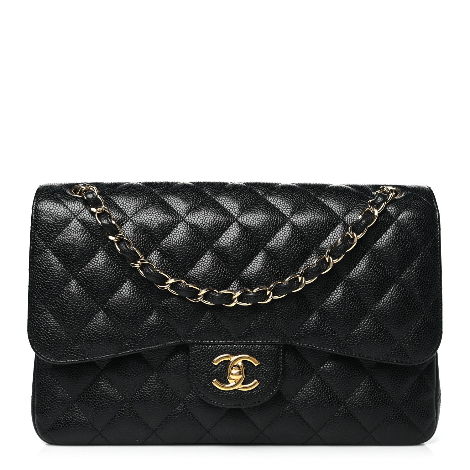 Chanel Caviar Quilted Jumbo Double Flap Black 1 of 15