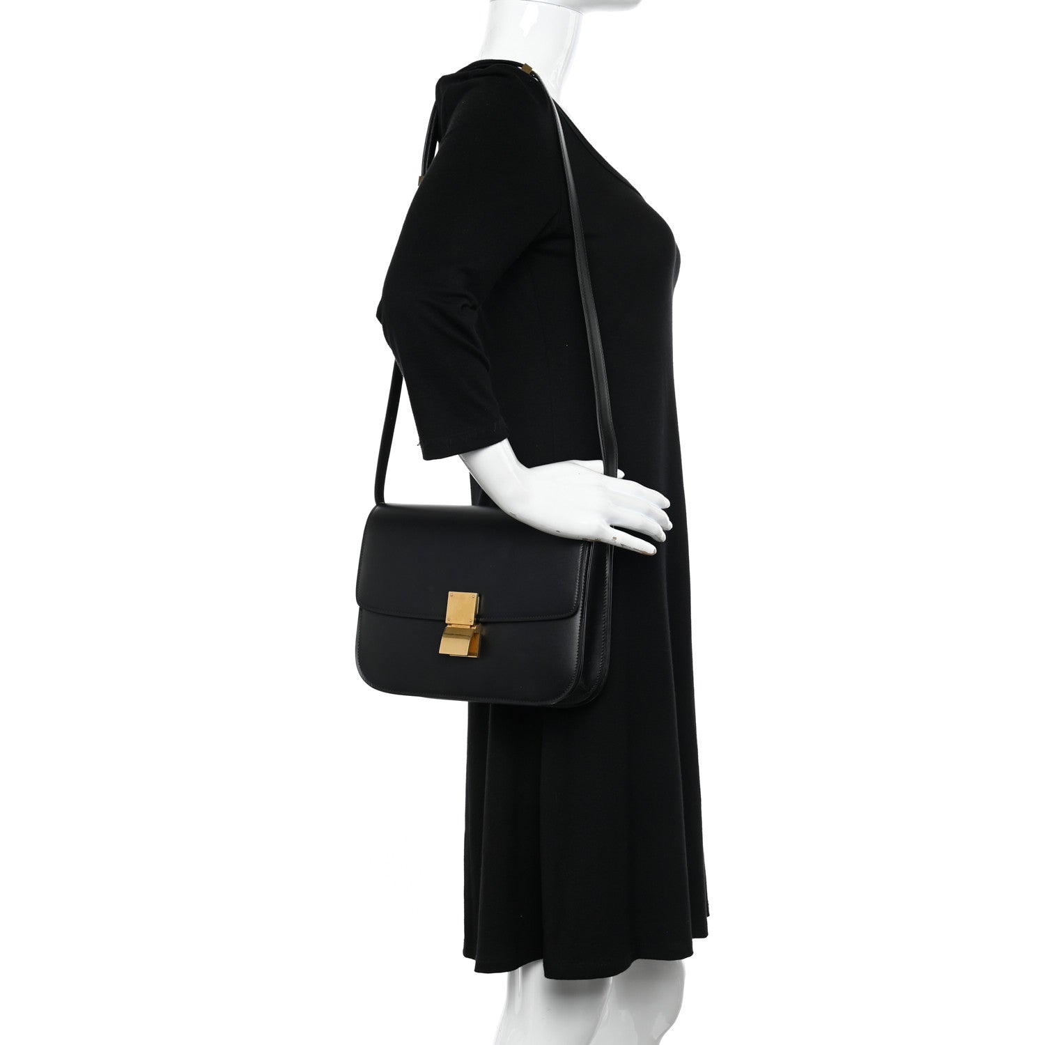 Celine Box Calfskin Medium Classic Box Flap Bag Black 1 of 10