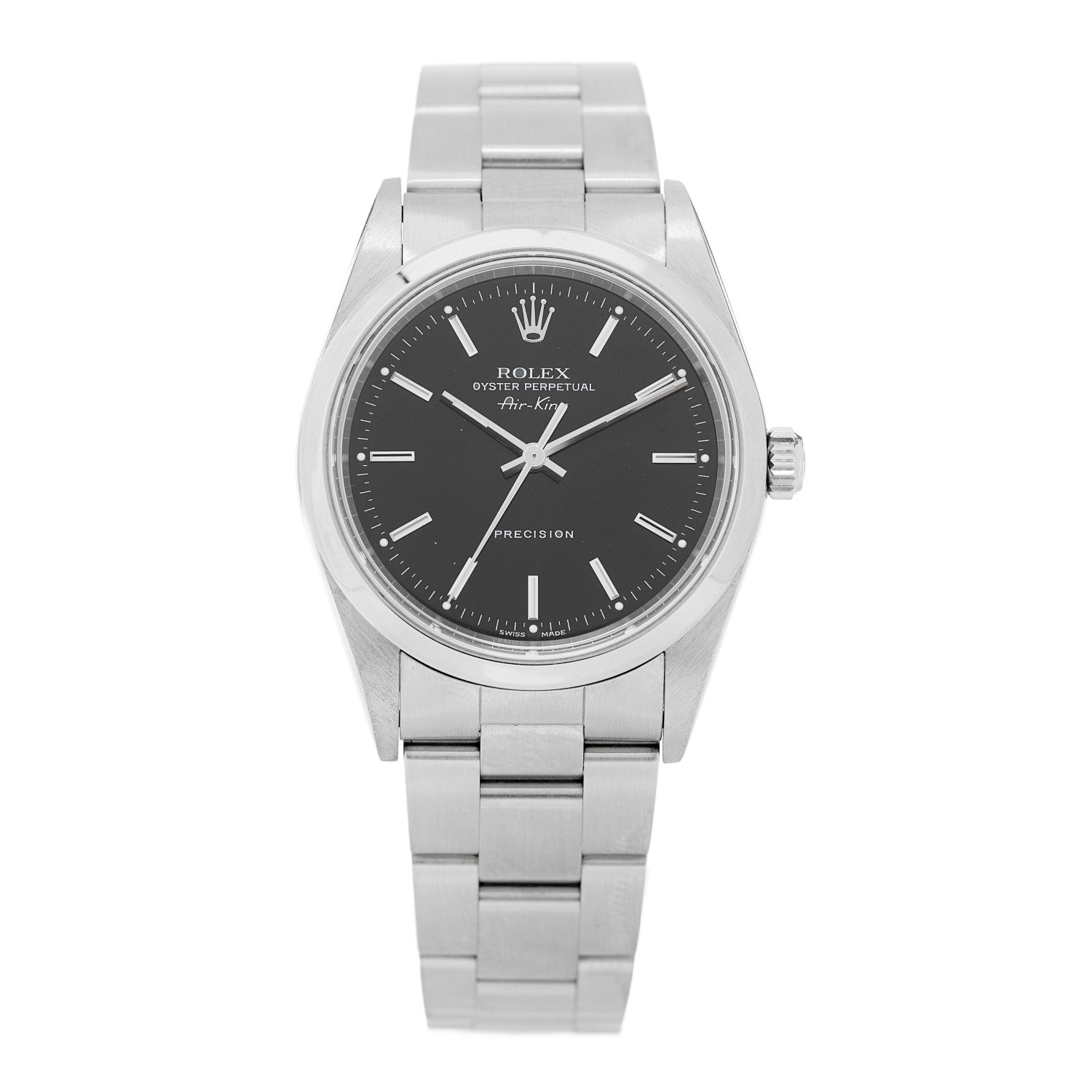 Rolex Stainless Steel 34mm Air-King Oyster Perpetual Precision Watch Black 14000M 1 of 5
