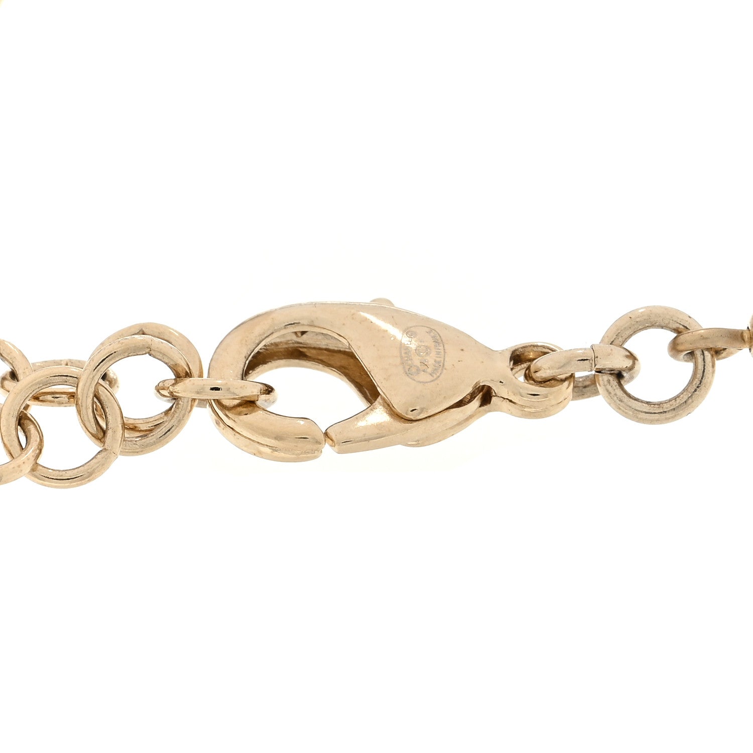 Chanel Pearl Crystal CC Bracelet Gold Pink Blue White 3 of 3