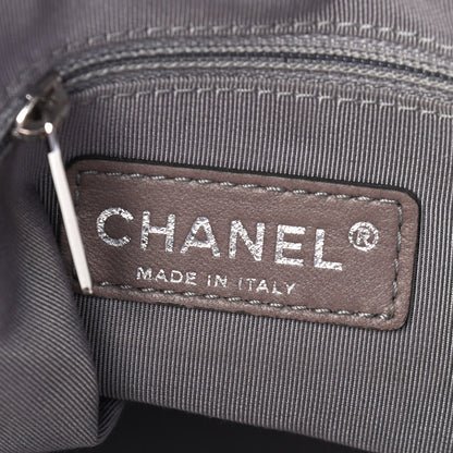 Chanel Metallic Cracked Calfskin Modern Chain Tote Dark Silver 6 of 9