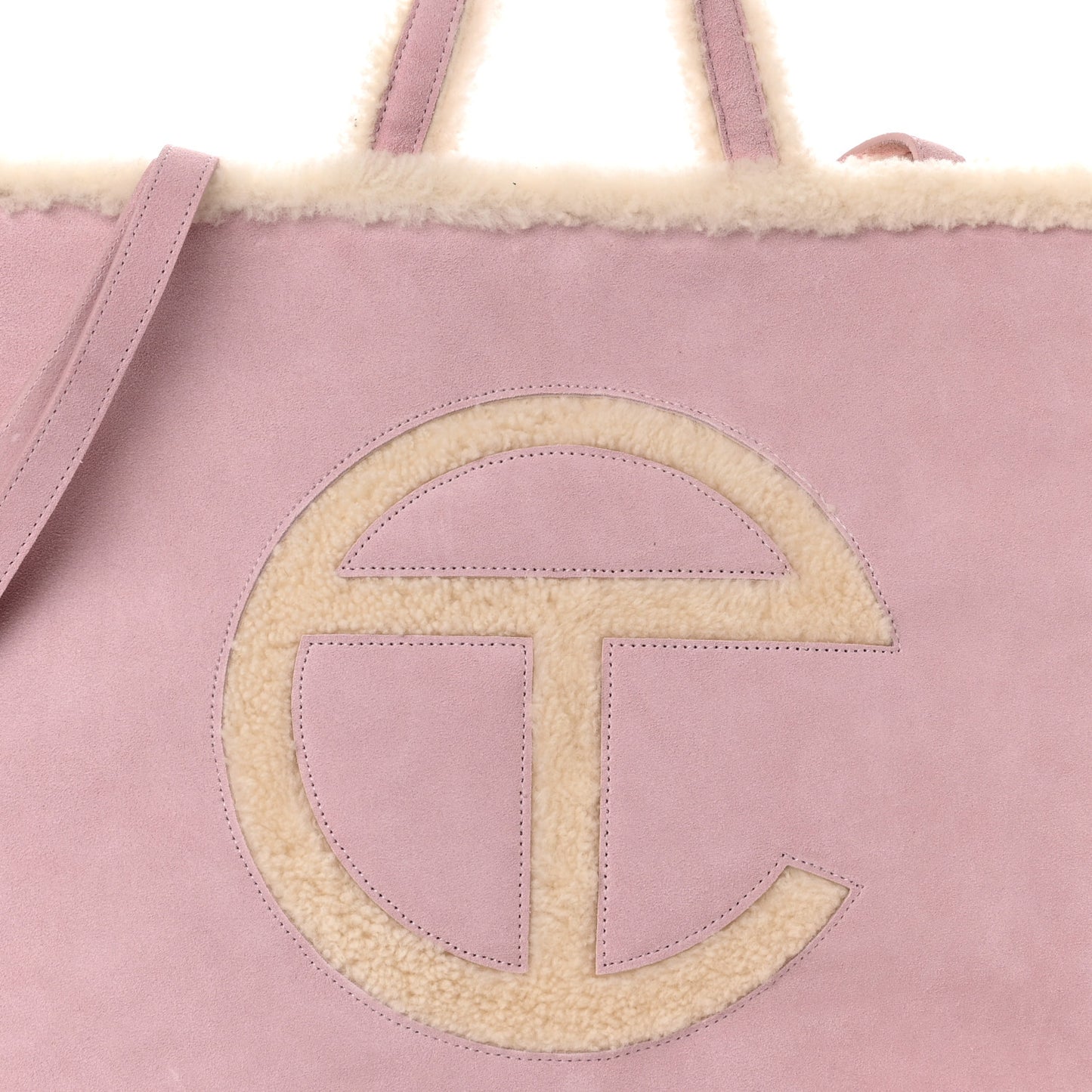X UGG Suede Shearling Large Shopping Bag Pink
