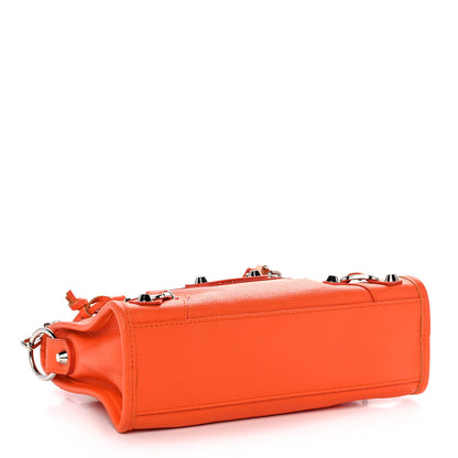 Balenciaga Grained Calfskin Classic Silver Hardware Mini City Orange 3 of 10