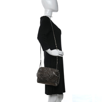 Bottega Veneta Metallic Ayers Intrecciato Nodini Crossbody Messenger Pewter 2 of 9