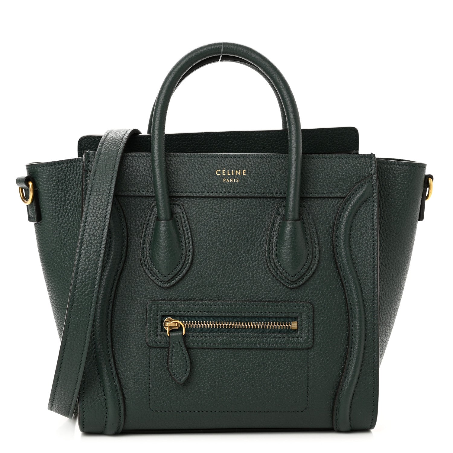 Celine Drummed Calfskin Nano Luggage Amazone 1 of 11