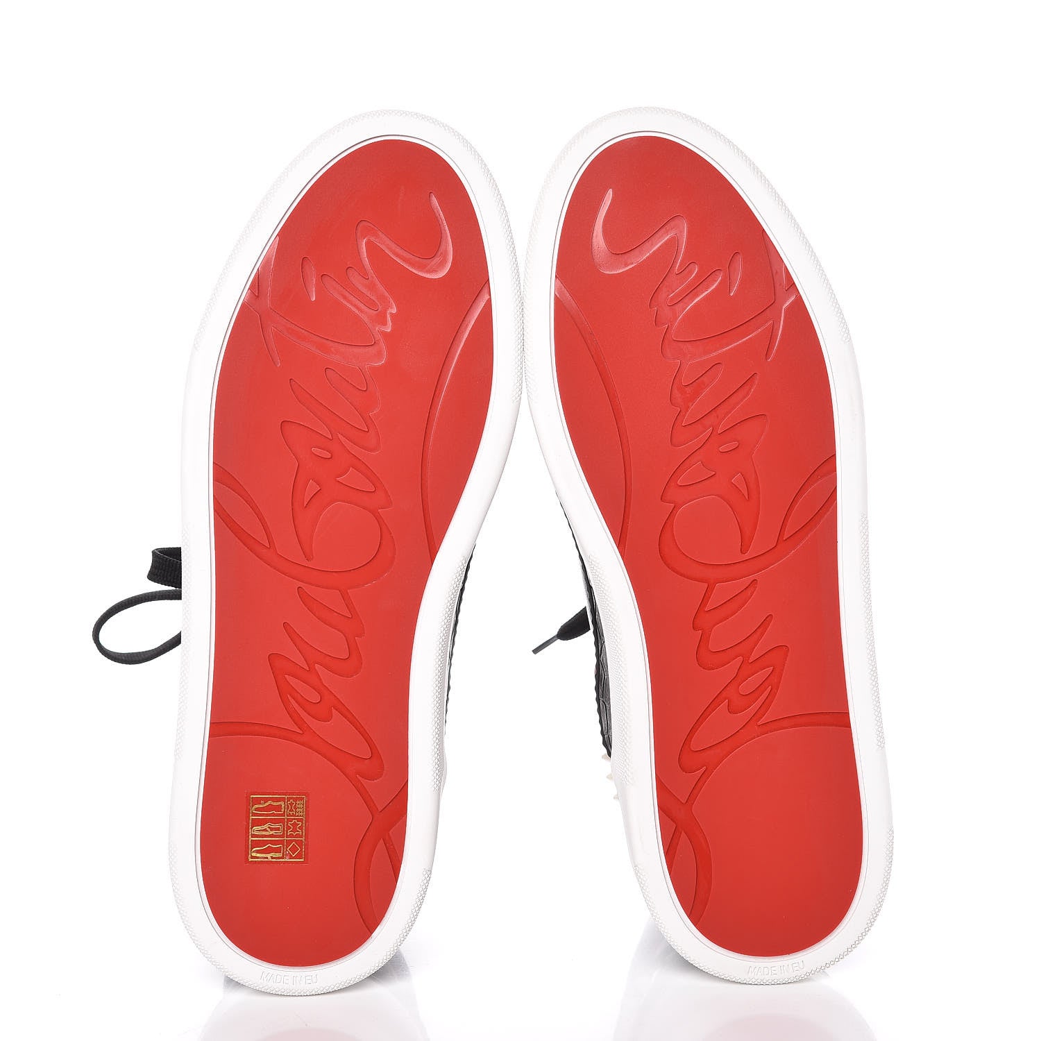 Christian Louboutin Calfskin Patent Specchio Spikes Mens Loubikick Flat Sneakers 41.5 Fraise Navy 5 of 9