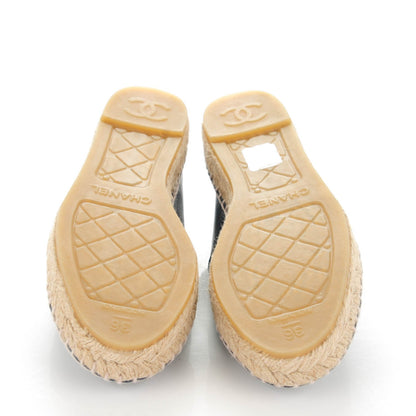 Chanel Lambskin CC Espadrilles 36 Dark Navy 5 of 9
