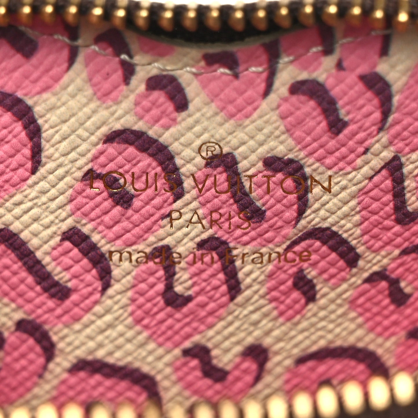 Monogram Leopard Coeur Heart Coin Purse Blanc Corail