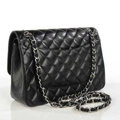 Chanel Caviar Quilted Jumbo Double Flap Black 3 of 8