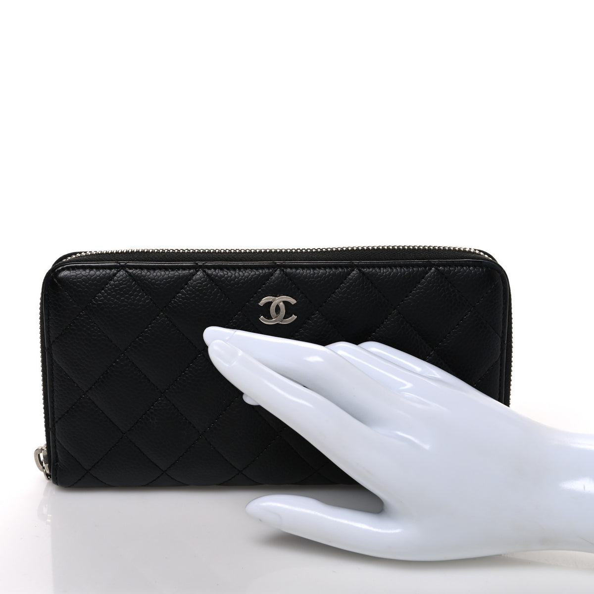 Chanel Caviar Quilted Large Gusset Zip Around Wallet Black 2 of 8