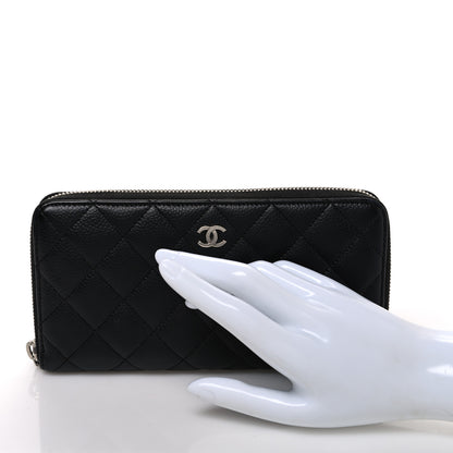Chanel Caviar Quilted Large Gusset Zip Around Wallet Black 2 of 8