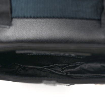 Christian Dior X SACAI Grained Calfskin Technical Fabric Mens Saddle Bag Black 5 of 10