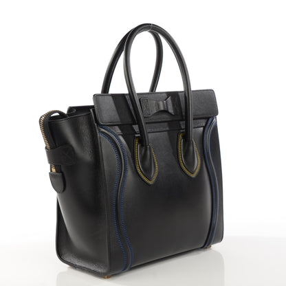 Celine Smooth Calfskin Multicolor Double Stitching Micro Luggage Black 3 of 8