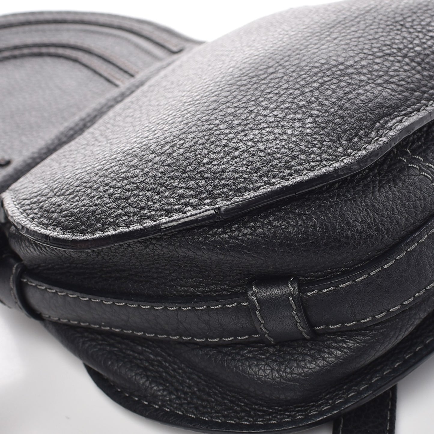 Calfskin Mini Marcie Round Crossbody Bag Black