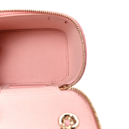 Chanel Caviar Quilted Mini Vanity Case With Chain Pink 9 of 19