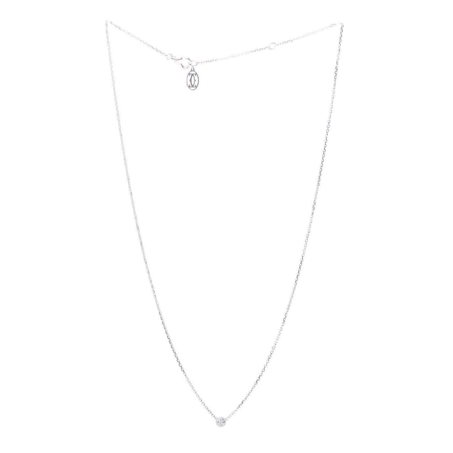 18K White Gold Diamond XS D'Amour Pendant Necklace