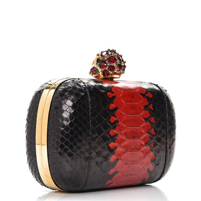 Alexander McQueen Python Skull Box Clutch Red Black 3 of 10