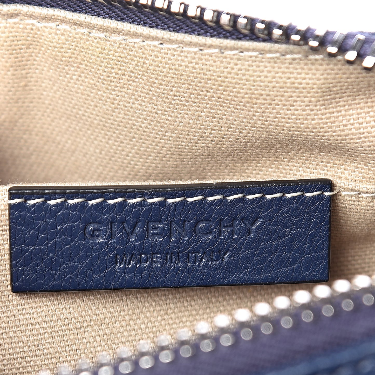 Sugar Goatskin Small Antigona Beauty Wristlet Navy