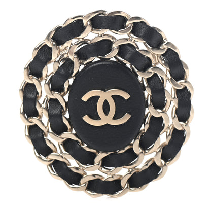 Chanel Lambskin Chain CC Brooch Black 1 of 3