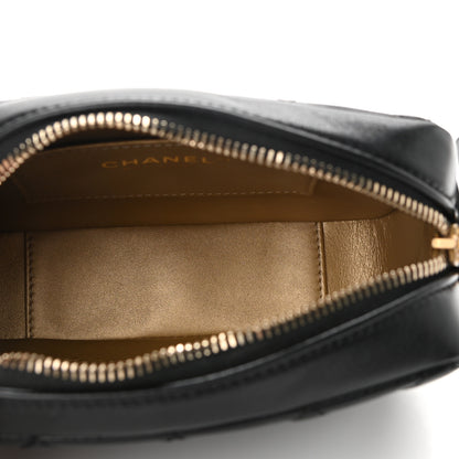 Chanel Lambskin Quilted CC Pearl Crush Camera Case Black 5 of 11