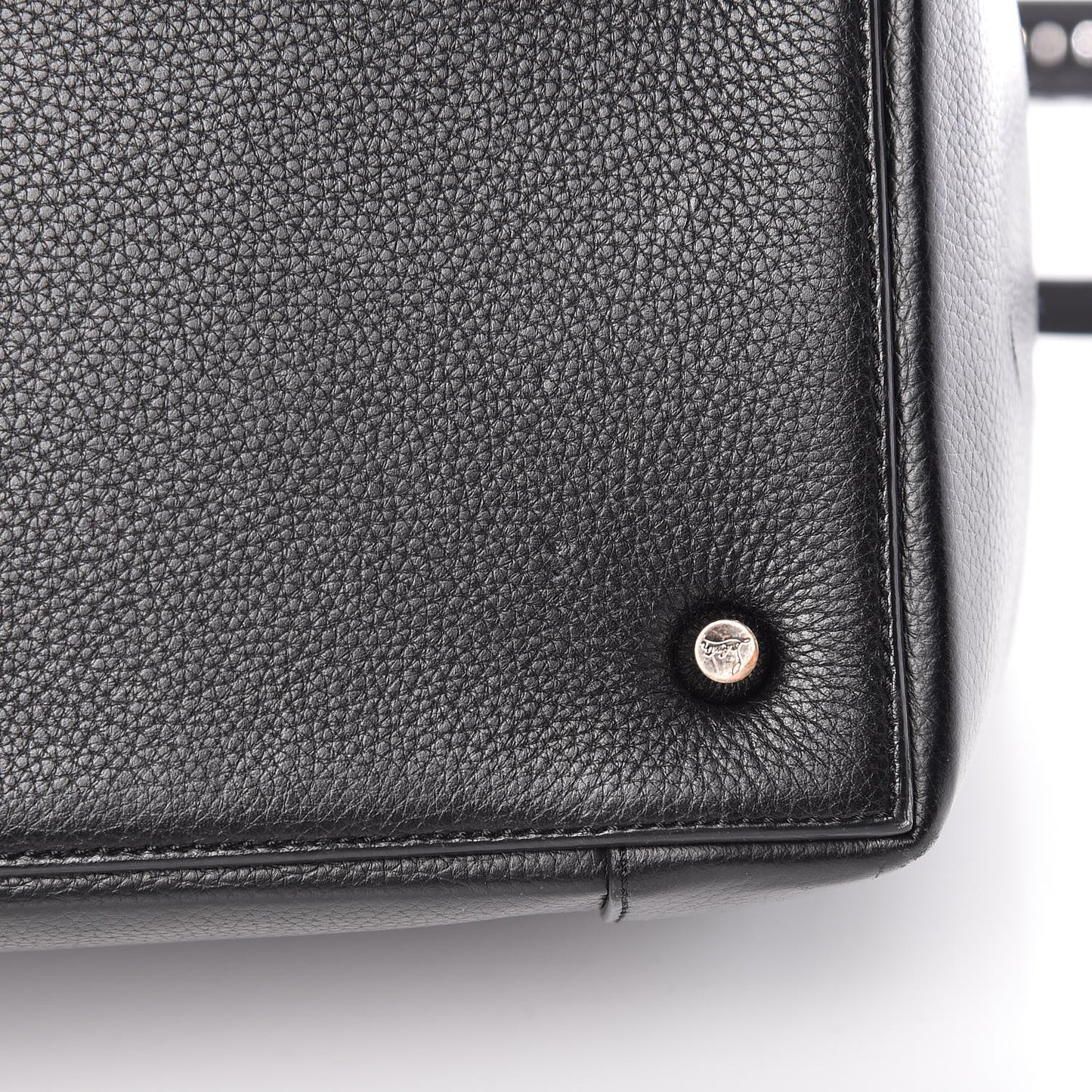 Grained Calfskin Studded Large Eloise Satchel Black