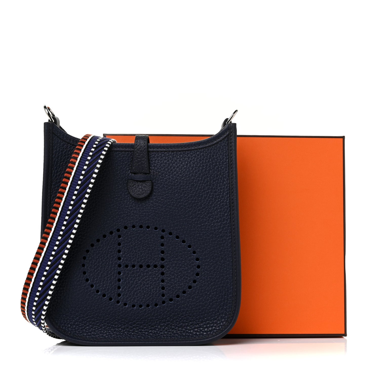 Taurillon Clemence Amazone Sangle Cavale Evelyne TPM Bleu Nuit Bleu Encre Cuivre
