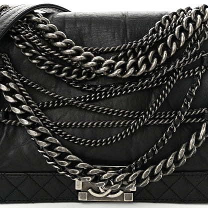 Chanel Calfskin Enchained New Medium Boy Flap Black 8 of 11