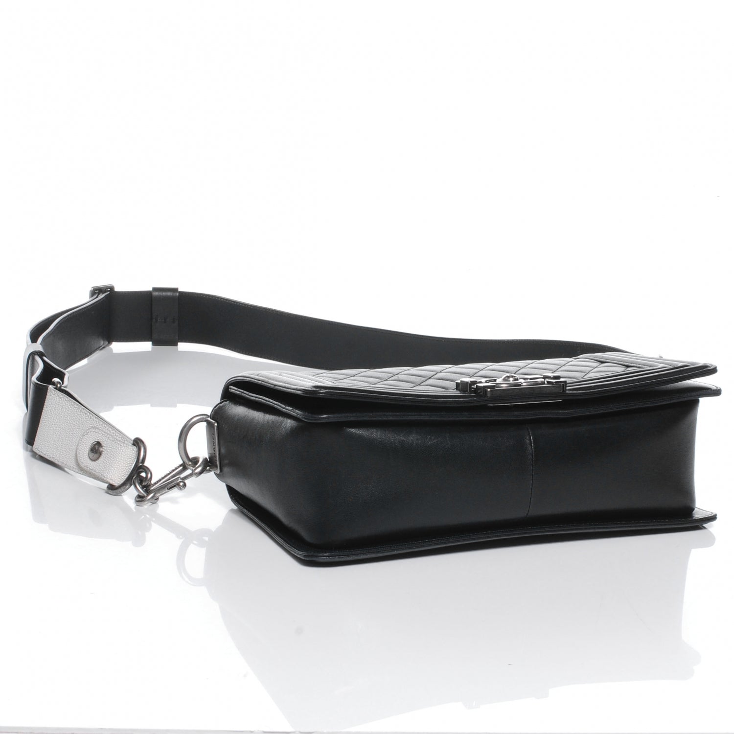 Chanel Lambskin Stingray Quilted Medium Boy Flap Black 4 of 8