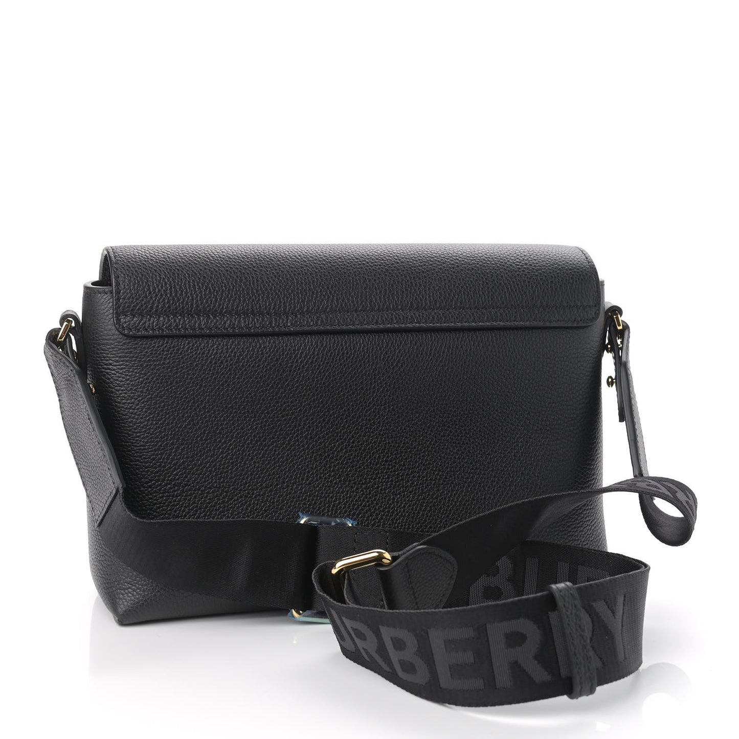 Grainy Calfskin Vintage Check Note Crossbody Bag Black