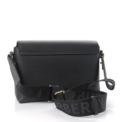 Burberry Grainy Calfskin Vintage Check Note Crossbody Bag Black 3 of 8