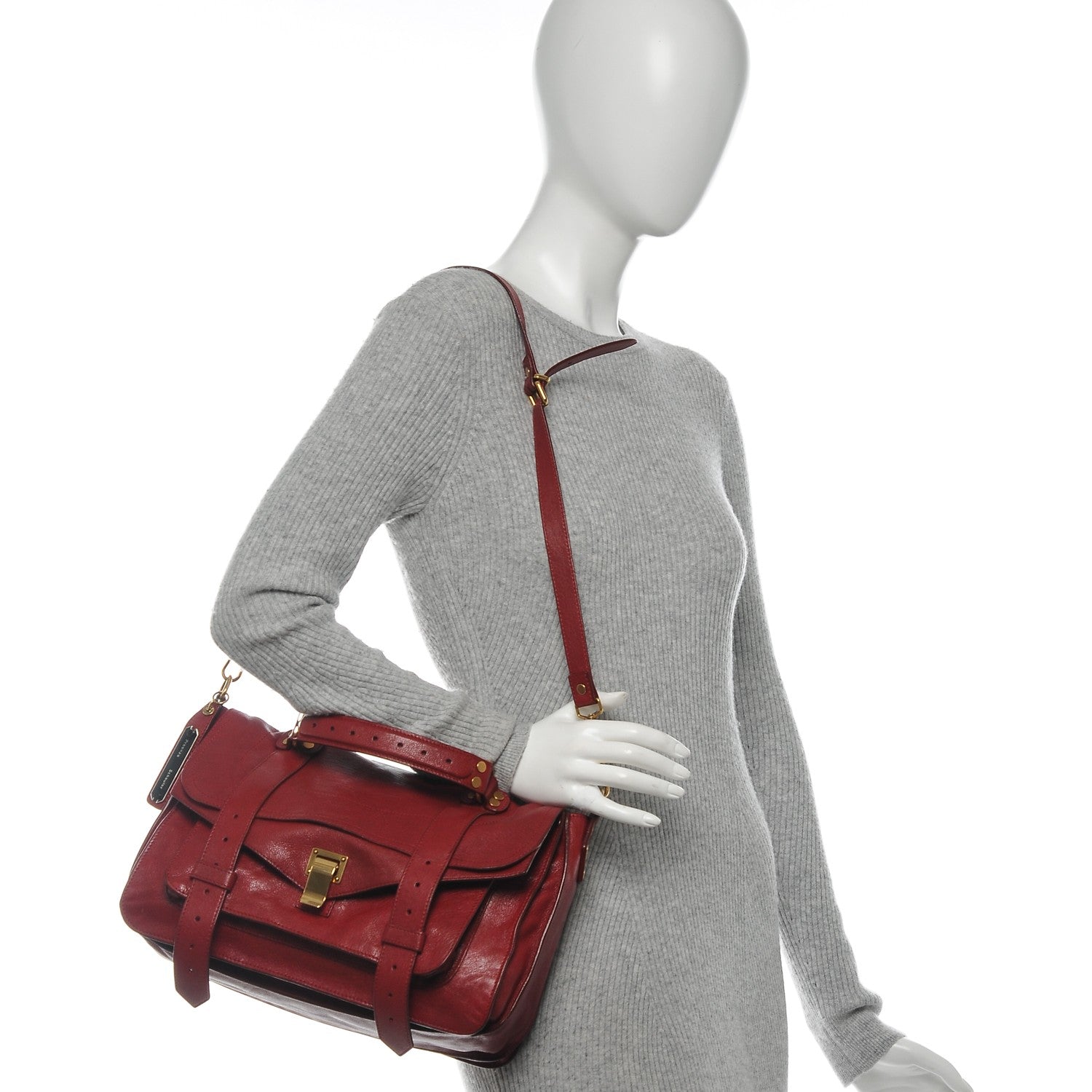 Proenza Schouler Lambskin Medium PS1 Satchel Crimson 2 of 7