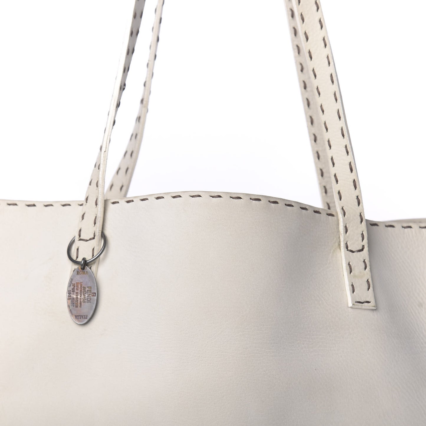 Calfskin Romano Selleria Tote White