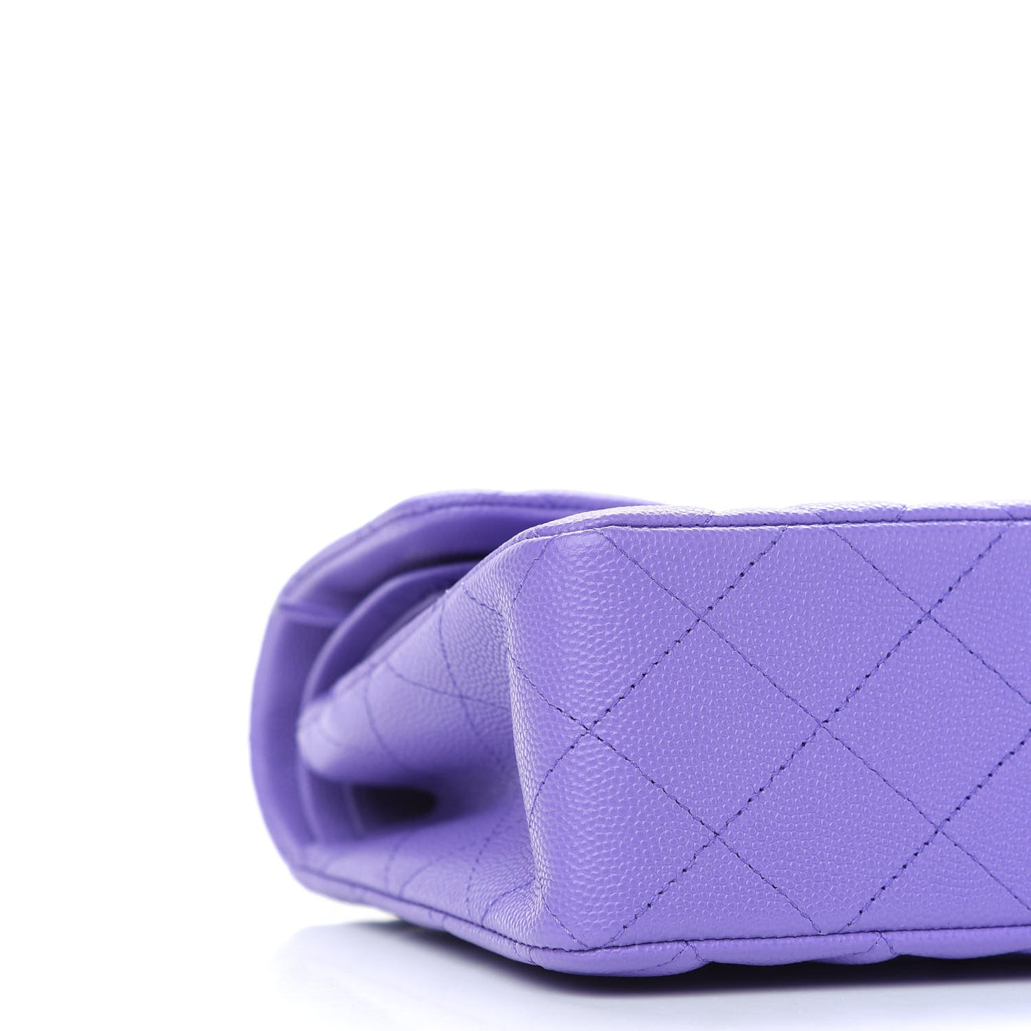 Caviar Quilted Small Double Flap Purple