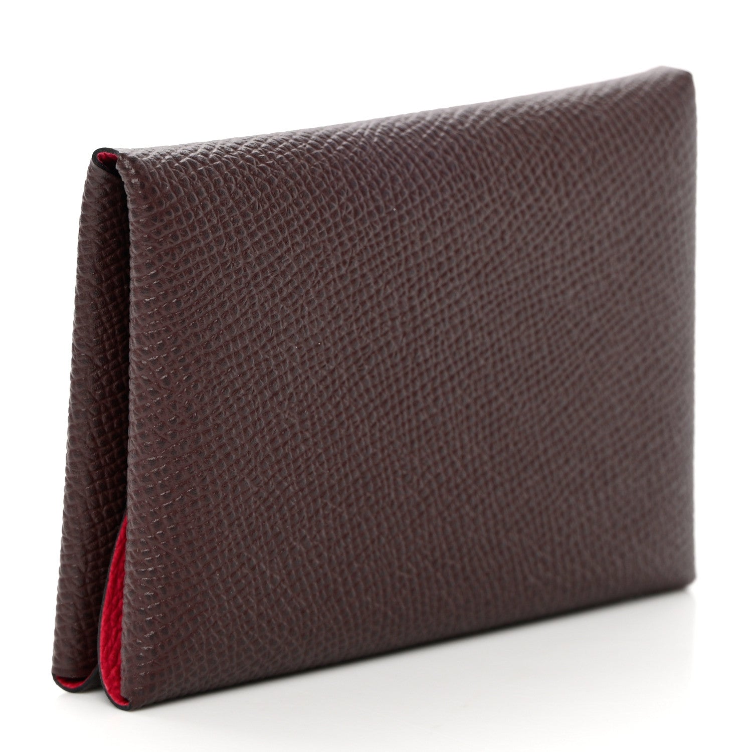Hermes Epsom Verso Calvi Duo Card Case Rouge Sellier Framboise 3 of 8