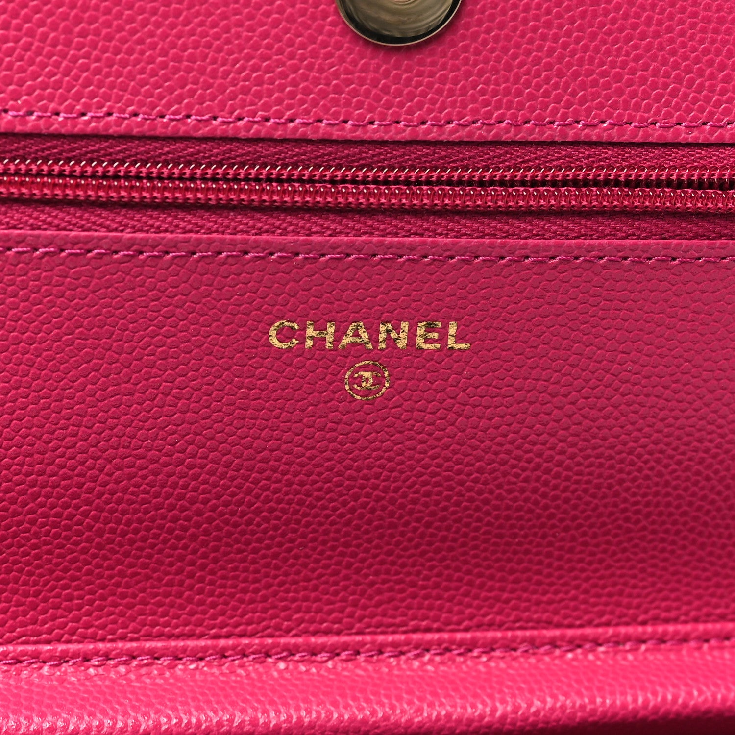 Chanel Caviar Quilted Wallet on Chain WOC Fuchsia 6 of 12